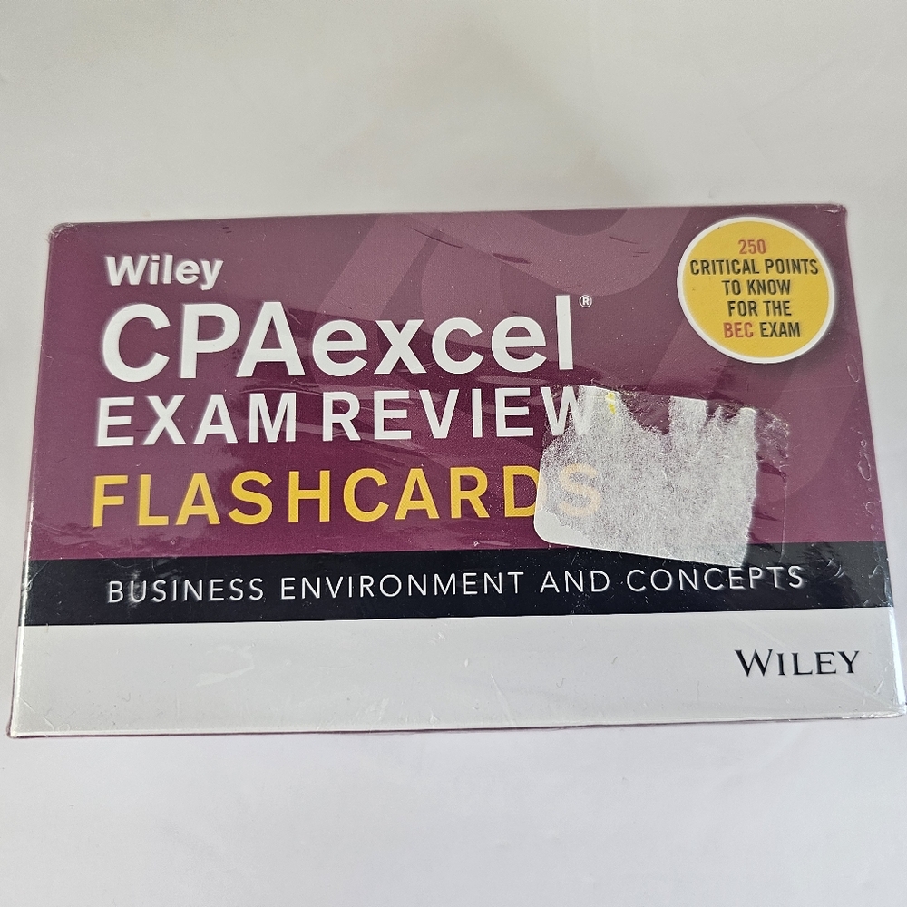 Wiley CPAexcel Exam Review Flashcards Business Environment And Concepts SEALED